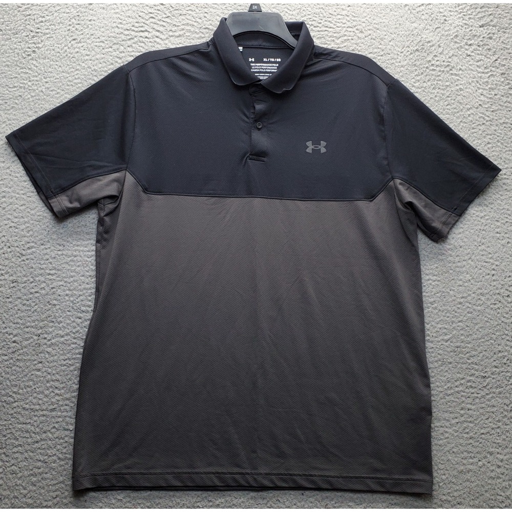 Under Armour Golf Polo Shirt Mens XL Multi Two Tone Short Sleeve Performance